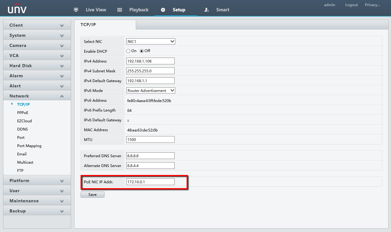 ports forwarding for uniview nvr