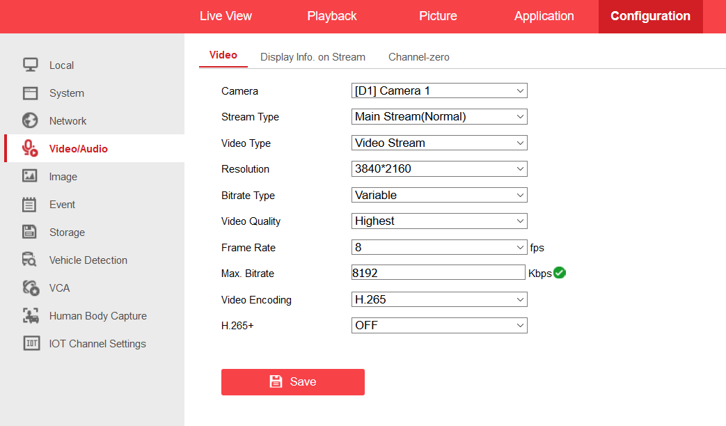 Dahua bitrate hot sale