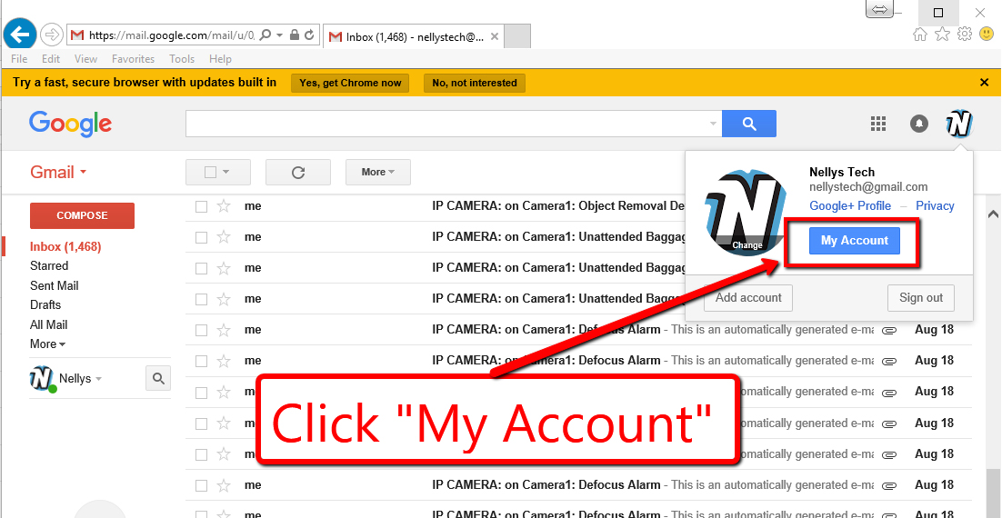 turn off email for gmail account